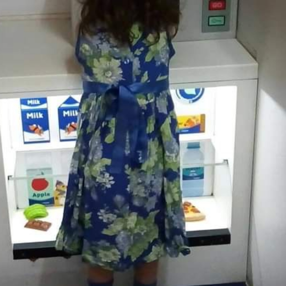 2t blue green April Cornell dress